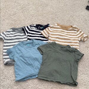Omaighty Kids Striped and Solid Tees - Gray, Blue, Green, Tan